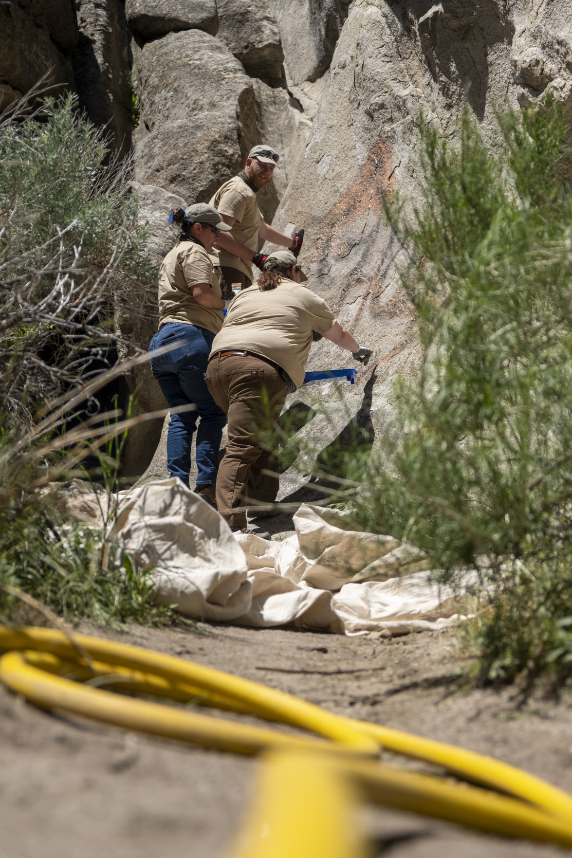 Graffiti removal on Camp Rock